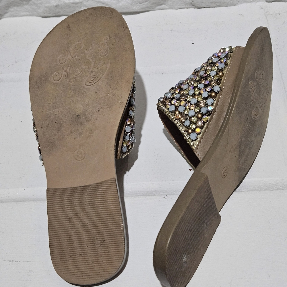 naughty monkey Tan Jeweled Slide Sandals - Picture 10 of 11
